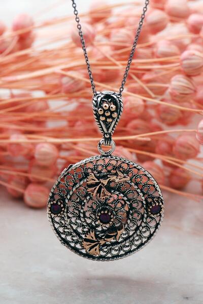 Sümer Telkari Telkari Elişi Karanfil Temalı Gümüş Kolye 26