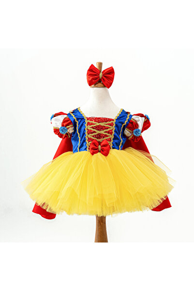 Costumes Club El Yapımı Pamuk Prenses Kostümü Taç Hediyeli - Kız Çocuk Parti Ve Doğum Günü Elbiseleri