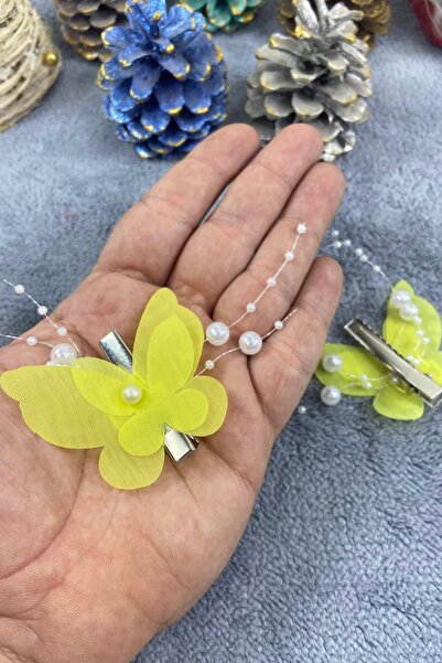 Hobigram Handmade Yellow Butterfly Buckle Organization Girl Buckle Hair Accessory Children's Buckle – Hair Band