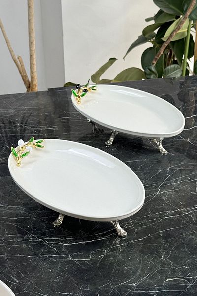 MAY HOME Olive 2-Piece Oval Serving Plate - Serving Set