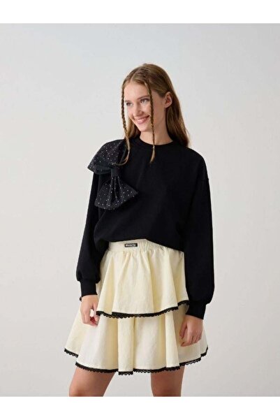 Zekids Κοριτσίστικο φούτερ με πέτρα με μεγάλο φιόγκο