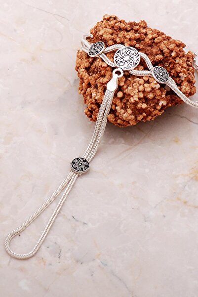 Sümer Telkari Hasır Örgü Şahmeran Gümüş Yüzüklü Bileklik 42