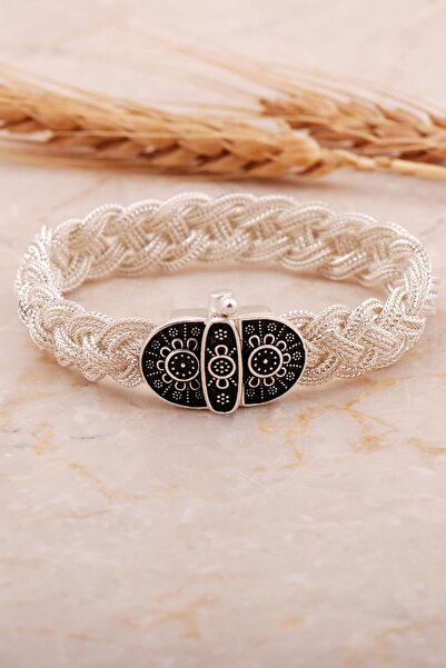 Sümer Telkari Mardin Güneşi Hasır Örme 925 Ayar Gümüş Bileklik 4448