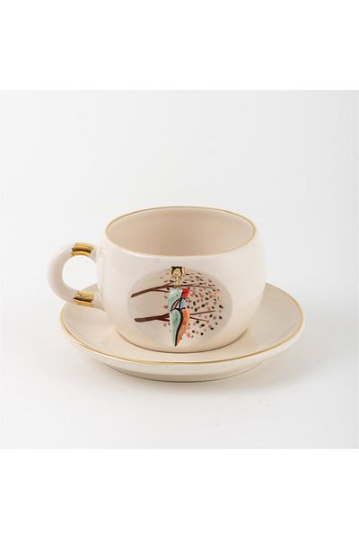 BSK Ceramic Handmade - Nature Series Kingfisher Teacup