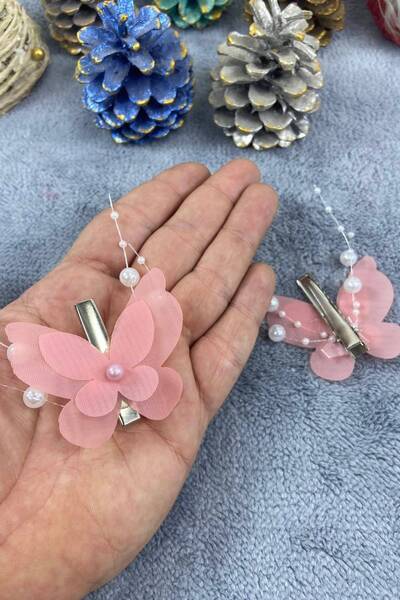 Hobigram Handmade Salmon Butterfly Buckle Organization Girl Buckle Hair Accessory Children's Buckle – Hair Band