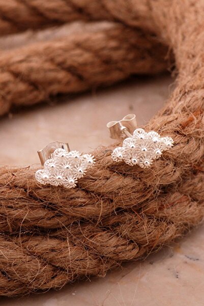 Sümer Telkari Telkari Elişi Tasarım Gümüş Küpe 6831