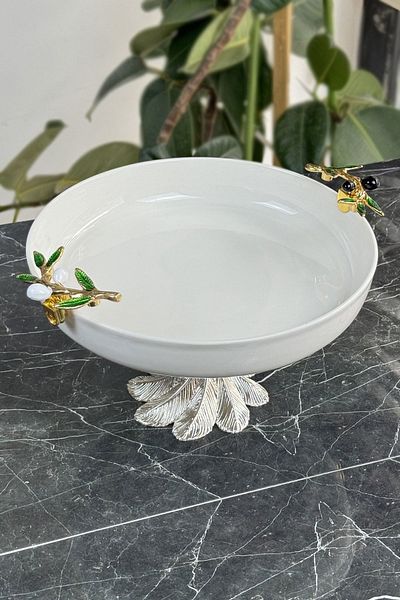 MAY HOME Olive Series Candle Footed Serving Bowl