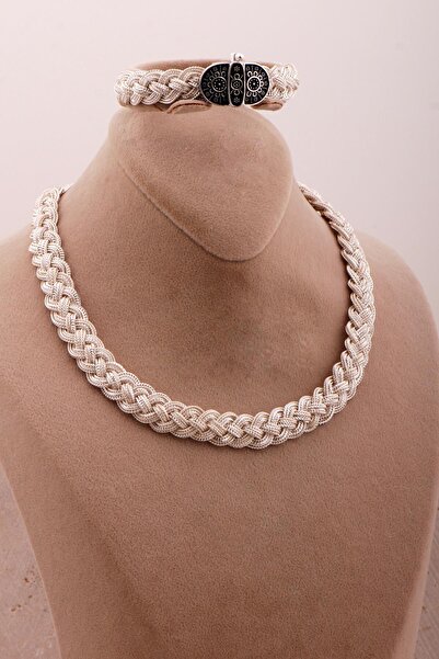 Sümer Telkari Hasır Örgü Telkari Anadolu Motifli Gümüş Set 2725