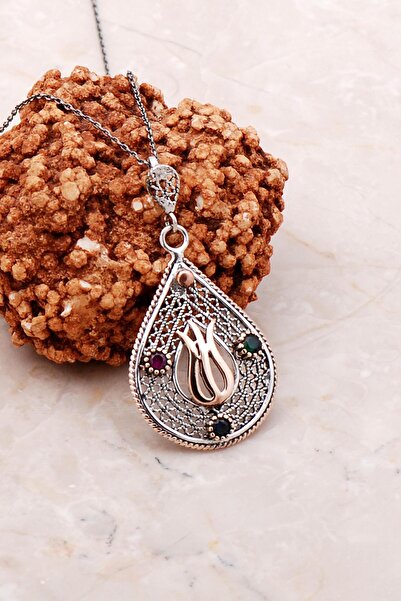 Sümer Telkari Telkari Işlemeli Laleli Gümüş Kolye 6772