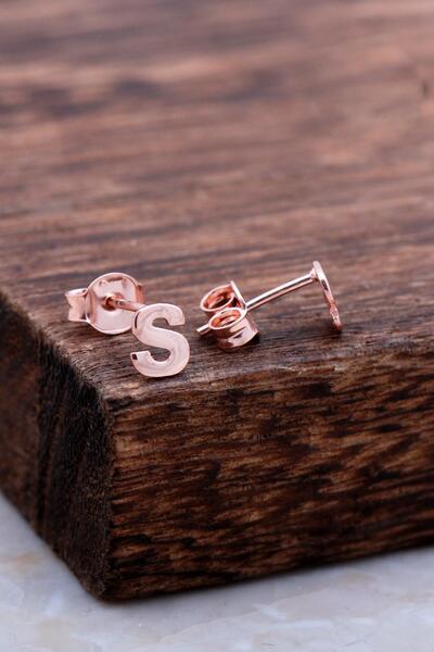 Sümer Telkari S Harfi Rose Gümüş Küpe 5999