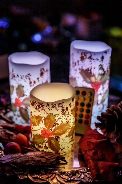 Lexi Bella Gerçek Led Mum Seti 3LÜ Christmas Renk Değiştiren Uzaktan Kumandal...