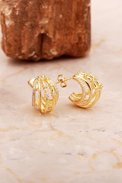 Sümer Telkari Kafes Tasarım Altın Kaplama Gümüş Küpe 7026