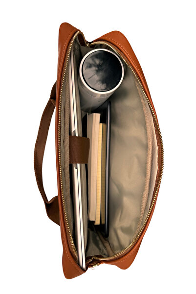 worken حقيبة كمبيوتر محمول مقاس 12.5 بوصة مقاس A4، مقاومة للماء، مقاومة للصدمات، نمط شال من الجلد النباتي باللون البني