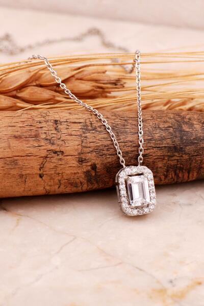 Sümer Telkari Baget Rodyumlu Gümüş Kolye 7723