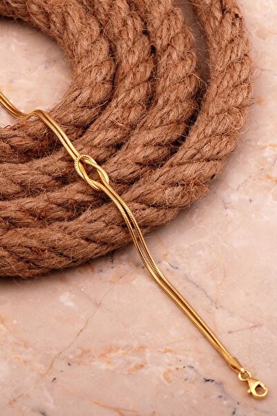 Sümer Telkari Düğüm Altın Kaplama Unisex Gümüş Bileklik 4437