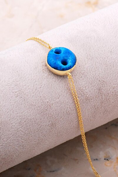 Sümer Telkari Süryani Nazar Boncuğu Altın Kaplama Gümüş Bileklik 4295