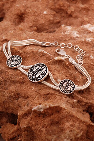 Sümer Telkari Midyat Hasır Laleli Elişi Gümüş Bileklik 4611