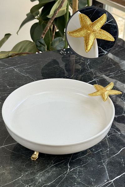 MAY HOME Starfish Porcelain Serving Bowl - With Base Legs