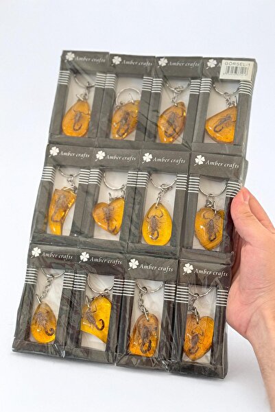 TESBİHKENTİ 12 Adet Karışık Model Akrep Fosilli Anahtarlık