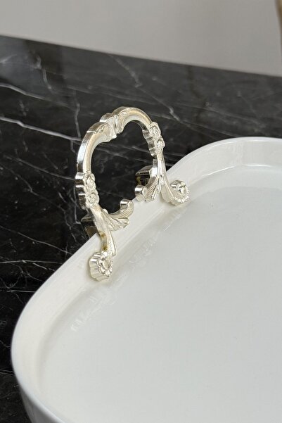 MAY HOME Porselen Gümüş Ayaklı Kuplu Özel Sunum & Kahvaltı & İkramlık & Servis Tabağı