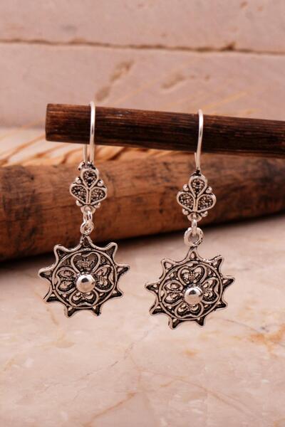 Sümer Telkari Telkari İşlemeli Tasarım Elişi Gümüş Küpe 6838