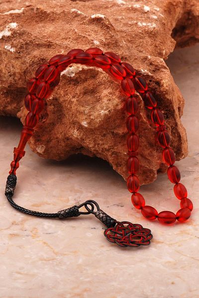 Sümer Telkari Master Work - Crimped Amber and Kazaziye Embroidered Silver Rosary 361