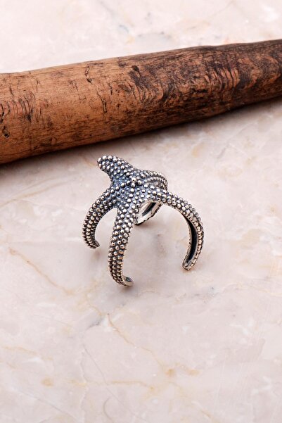 Sümer Telkari Deniz Yıldızı Tasarımlı Gümüş Elişi yüzük 3057