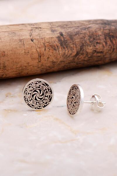 Sümer Telkari Anadolu Motifli Elişi Gümüş Küpe 6049