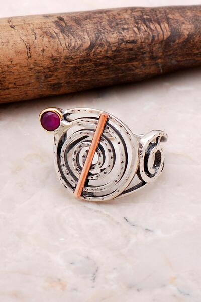 Sümer Telkari Sarma Elişi Tasarım Gümüş Yüzük 3142