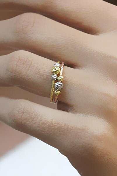 Sümer Telkari Dorissa Altın Yaldızlı Gümüş Yüzük 3058