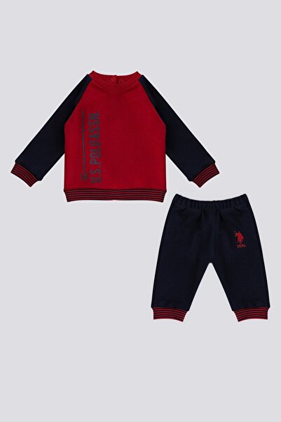 U.S. Polo Assn. U.S. Polo Assn Red Striped Rib Detail Baby Set of 2