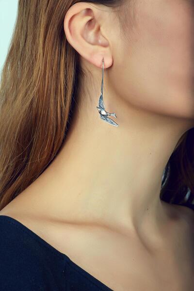 Sümer Telkari Güvercin Tasarım Elişi Gümüş Küpe 2602