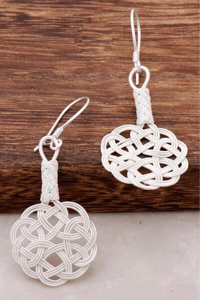 Sümer Telkari Aşk Düğümü Kazaziye El Örmesi Gümüş Küpe 209