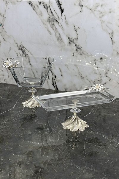 MAY HOME Papatya Glass Bowl Plate Serving Set & Candy Footed Plate Bowl Set