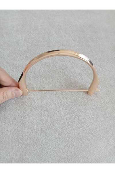 hobi duragı Gold Metal Üzeri Taşlı Şeritli Çanta Sapı