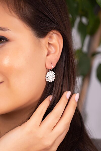 Sümer Telkari Papatya Telkari Gümüş Küpe 4944