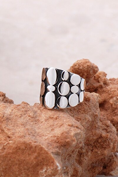 Sümer Telkari Hera Pullu Elişi Tasarım Gümüş Yüzük 2036