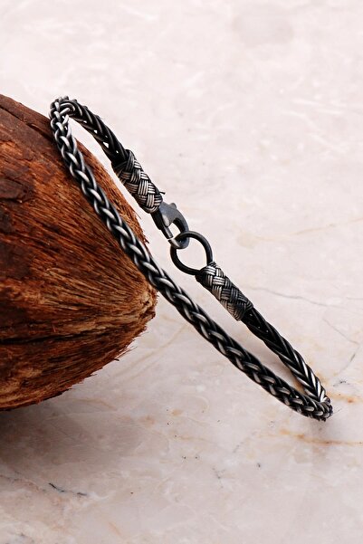 Sümer Telkari Kazaziye Işlemeli Elişi Sarma Gümüş Erkek Bileklik 3759