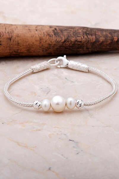 Sümer Telkari Dorissa Inci Taşlı Kazaziye Işlemeli Gümüş Bileklik 3542