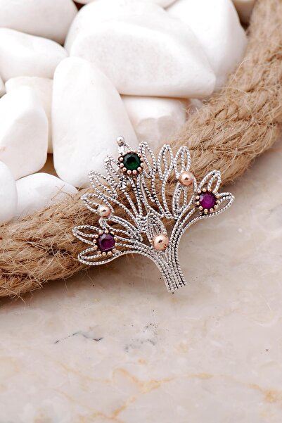 Sümer Telkari Hayat Ağacı Telkari Elişi Gümüş Broş 356