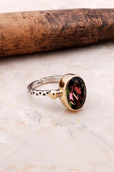 Sümer Telkari Mistik Topaz Elişi Tasarım Gümüş Yüzük 3108