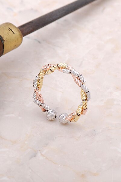 Sümer Telkari Burgu Dorica Renkli Gümüş Yüzük 3003