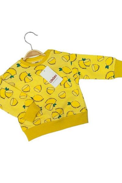 Çikoby Baby Girl Lemon Patterned Cotton Sweatshirt