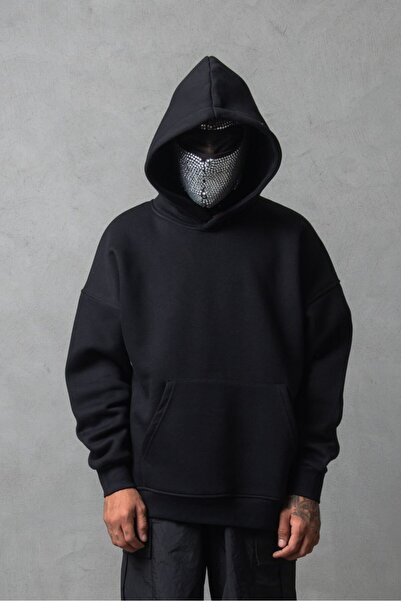 mrmubomen سويت شيرت بقلنسوة بجيب الكنغر كبير الحجم للجنسين من 3 خيوط