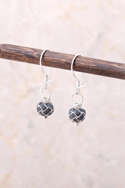 Sümer Telkari Kazaziye El Örmesi Iki Renk Gümüş Küpe 225