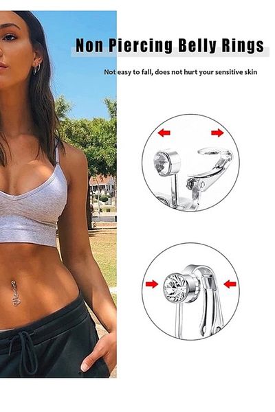 MAZEN Fake Compression Steel Belly Piercing Without Holes