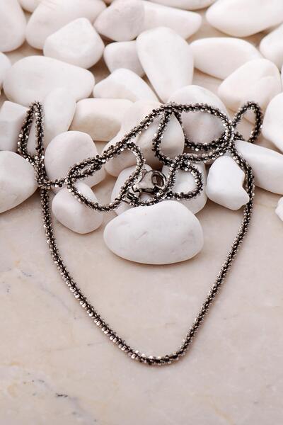 Sümer Telkari İtalyan Burgu 50 Cm Oksitli Gümüş Zincir Kolye 227