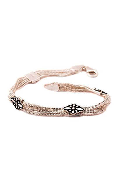 Sümer Telkari Babil Motifli Hasır Gümüş Bileklik 1184