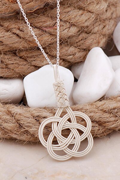 Sümer Telkari Şems Düğümü Kazaziye Elişi Gümüş Kolye 215