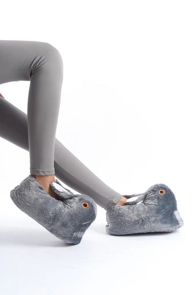 MİYA Soft Bottom and Plush Slippers - Non-Slip, No Sound Home Slippers with Rabbit Figure